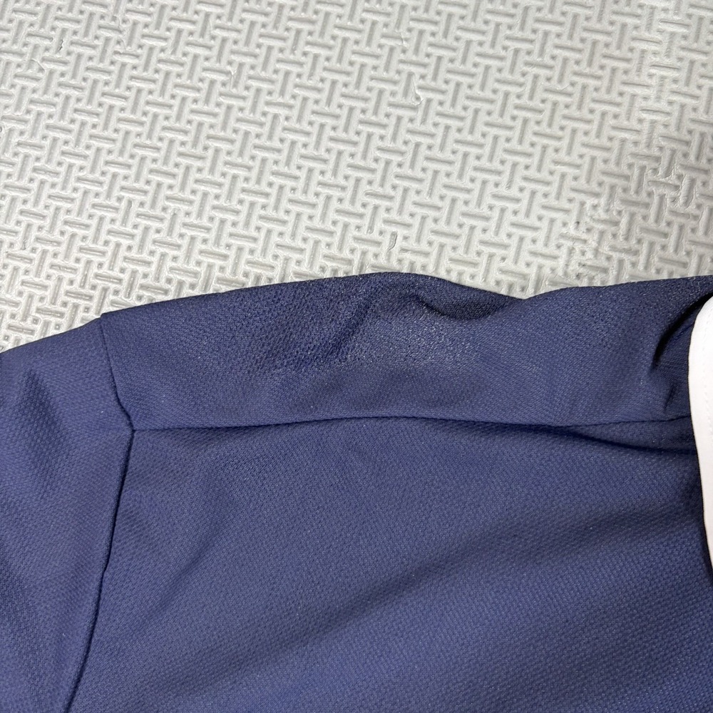 State & Liberty Polo Mesh Shirt Mens 2XL Blue Performance Golf Athletic FLAW - Picture 3 of 12